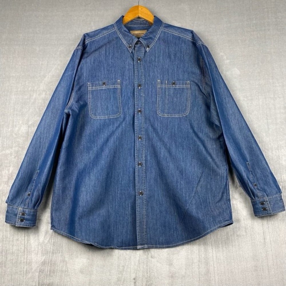 ClearWater Outfitters Denim Shirt Mens XL Button Down Long Sleeve Western‎ Ranch